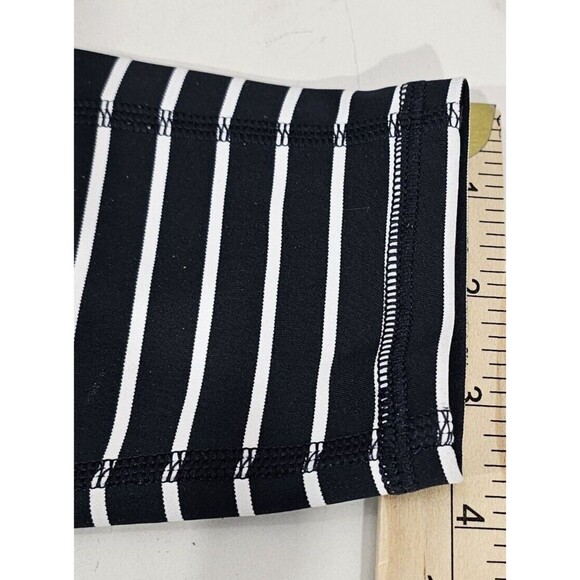 Athleta Womens Leggings Contender Powerlift 7/8 Pockets Navy Striped Yoga Gym XS - Picture 15 of 16